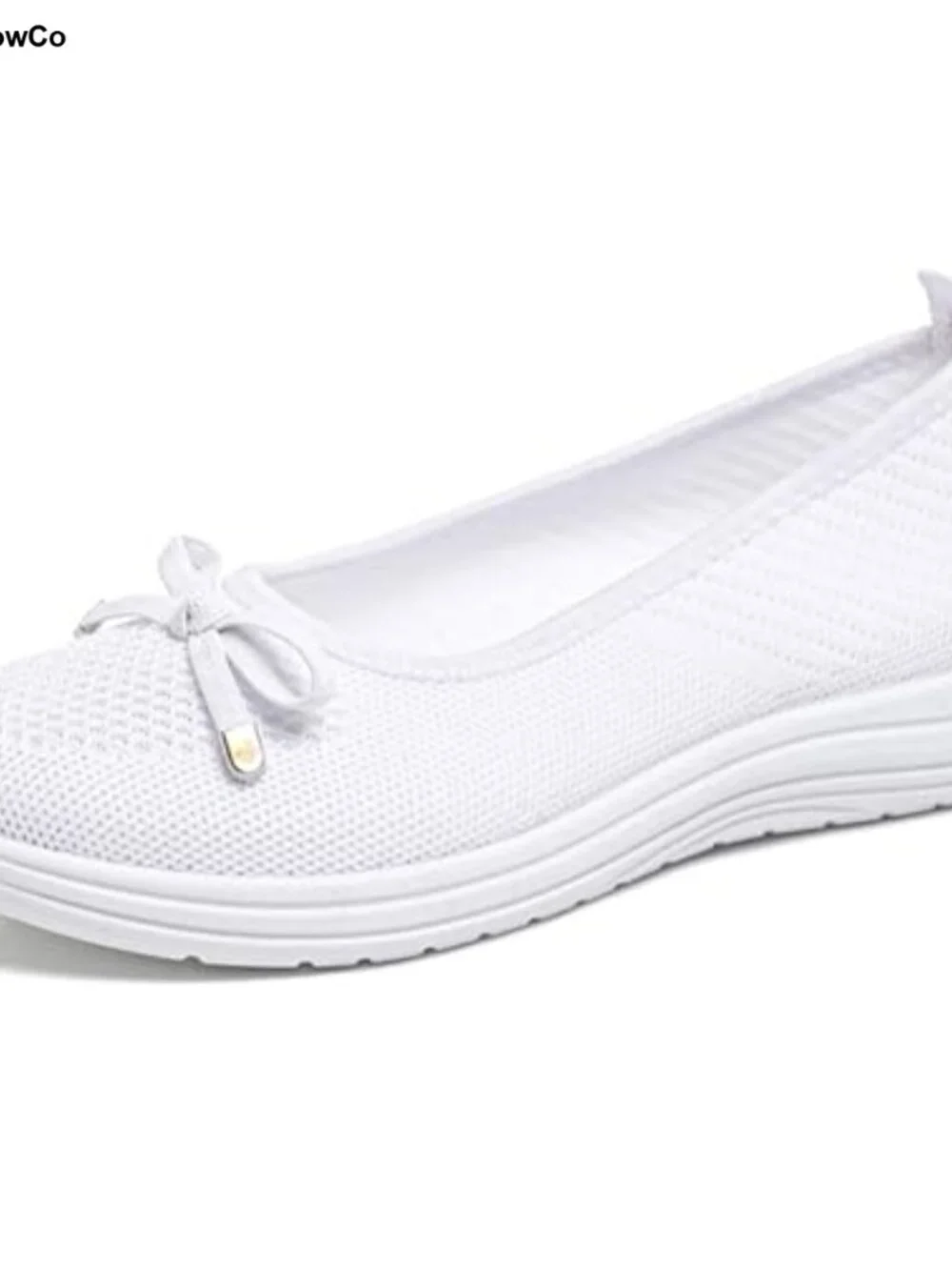 Women's Breathable Mesh Slip On Loafers Bow Ballet Flats Comfortable Round Toe